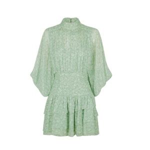 Shona Joy Long Sleeve Ruched Mini Dress in Aurore NWOT US size 2